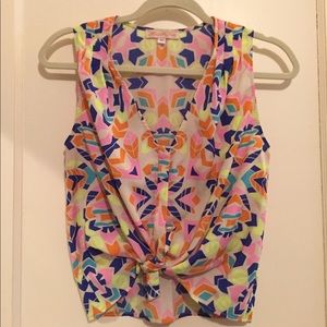 Multi-Colored button up tank
