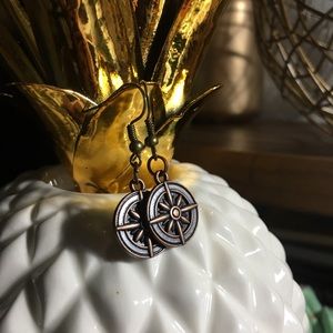 Handmade compass earrings