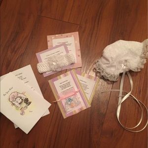 Keepsake bonnet, headband & birth penny