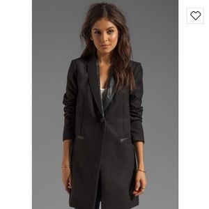 B.B. Dakota leather trim coat