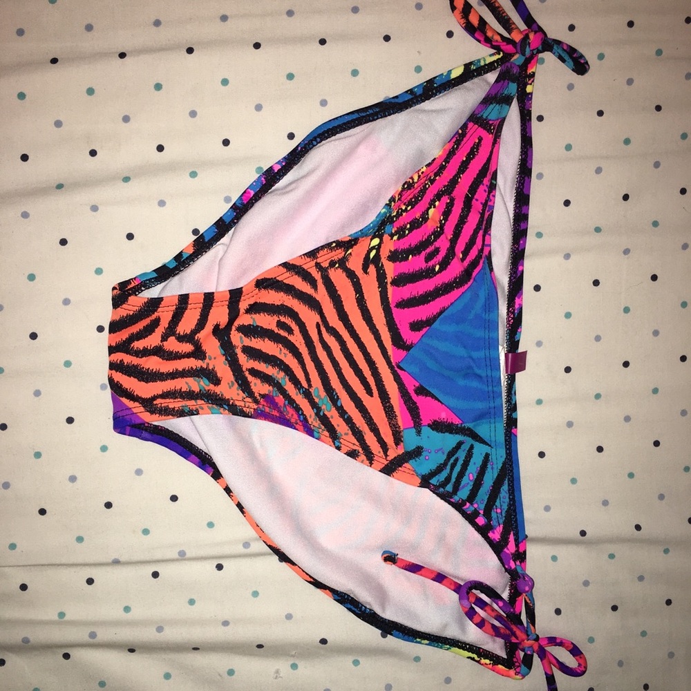 Zebra multicolored bikini bottom