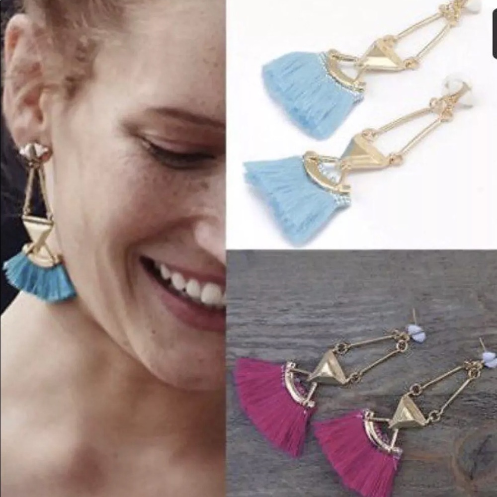 Pink tassel earrings