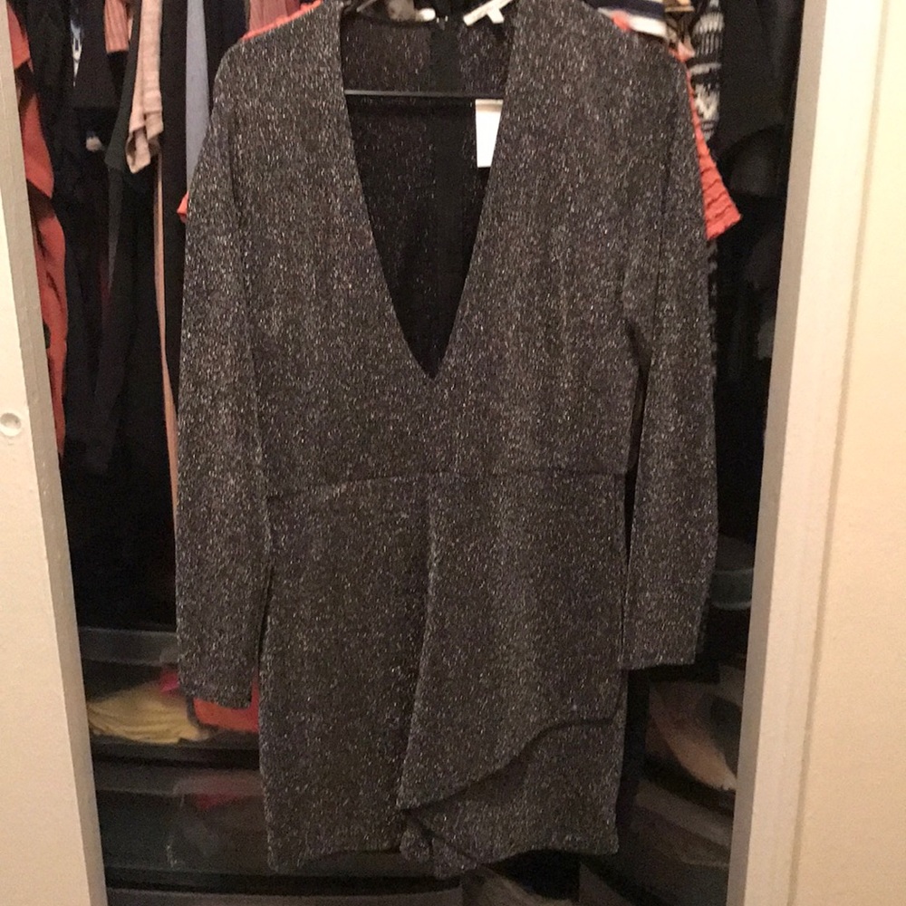 NWT glitter low cut romper