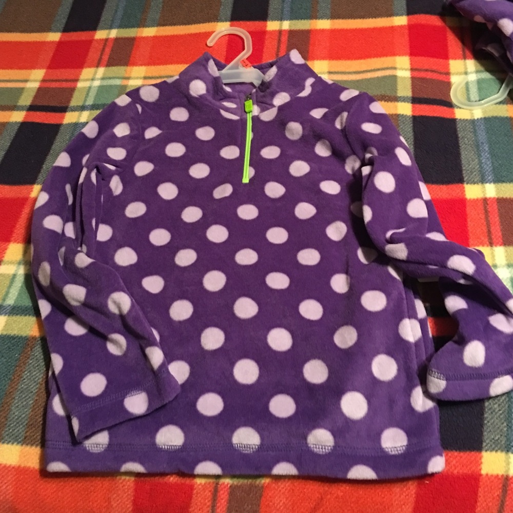 NWT polka dot fleece 1/4 zip jacket