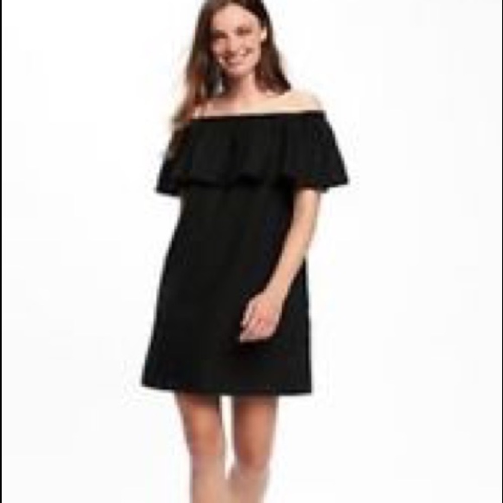 FINAL $ DROP Old Navy Off Shoulder Black Dress M