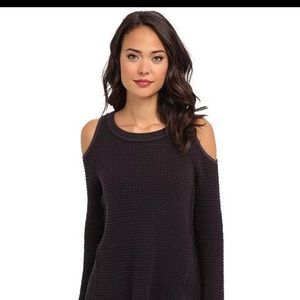Free People sunrise charcoal shoulder sweater