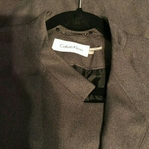 Calvin Klein gray tailored skirt suit