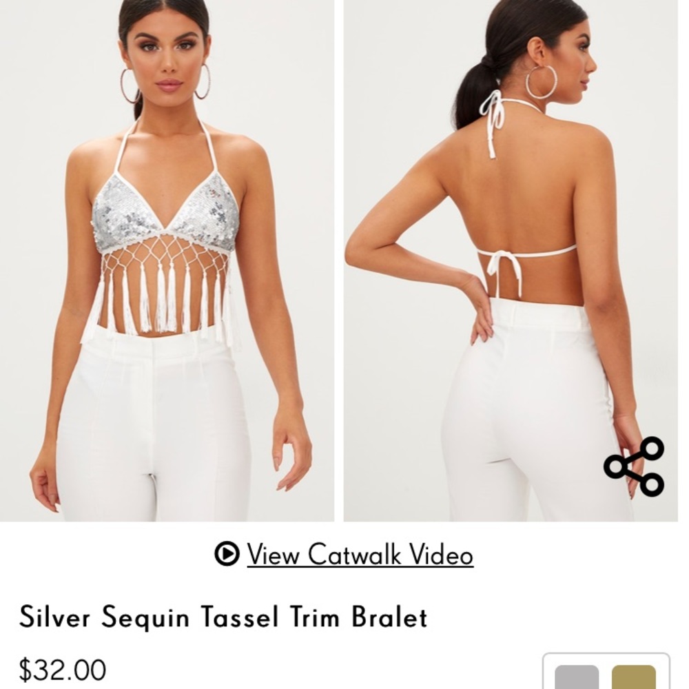 Sequin Fringe festie top