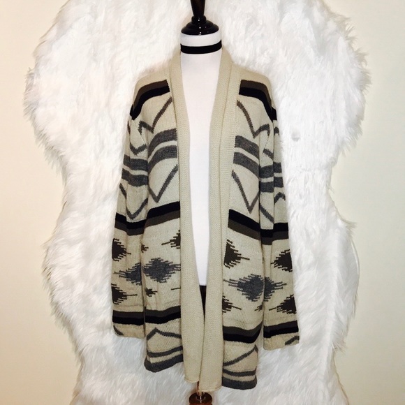 BB Dakota Sweaters - BB Dakota Aztec Pattered Open Cardigan