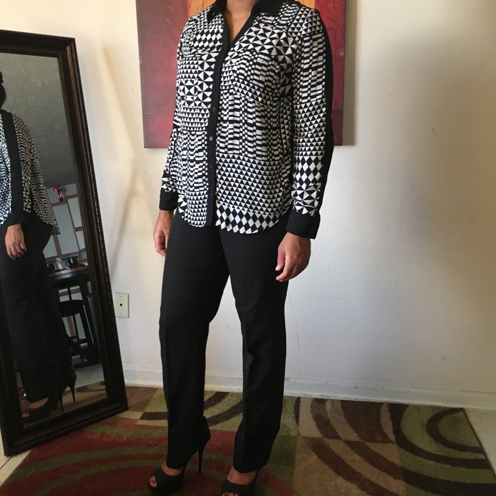 Straight-leg Black Slacks