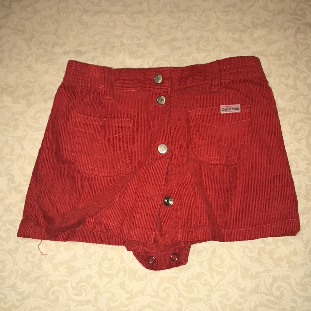 Red kids corduroy shorts