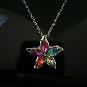 Multi color star necklace