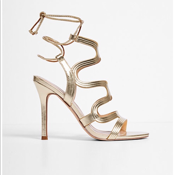 Metallic Swirl caged Heeled Sandal - Picture 2 of 2