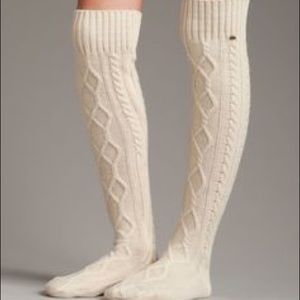 NWT UGG Cable Knit Over the Knee Socks