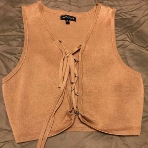Soft brown crop top.