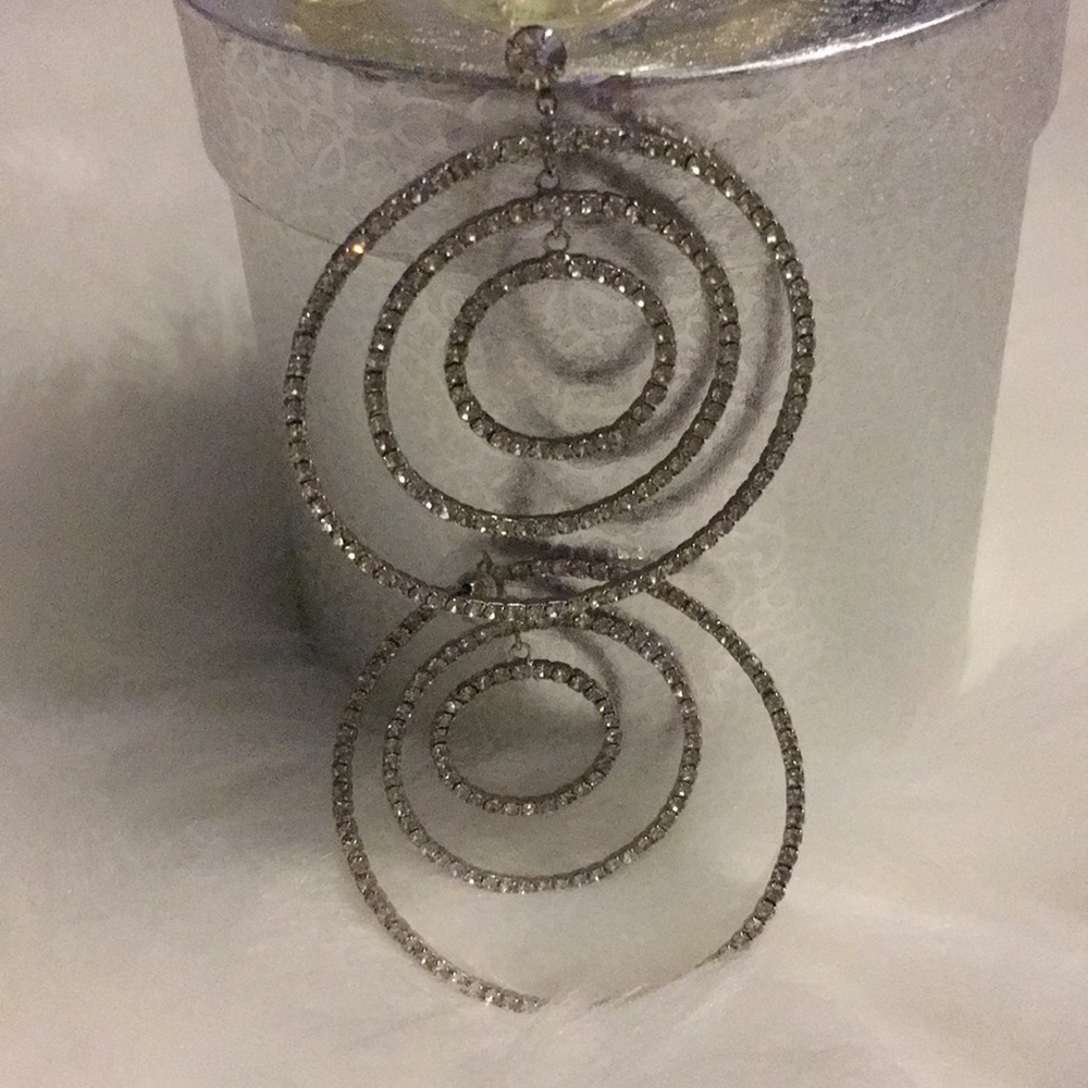 Large Hoop Rhinestone Earings
