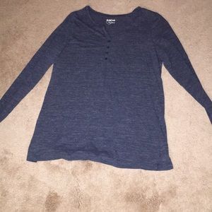 Avenue 14/16 cotton blend long sleeve v Neck tee