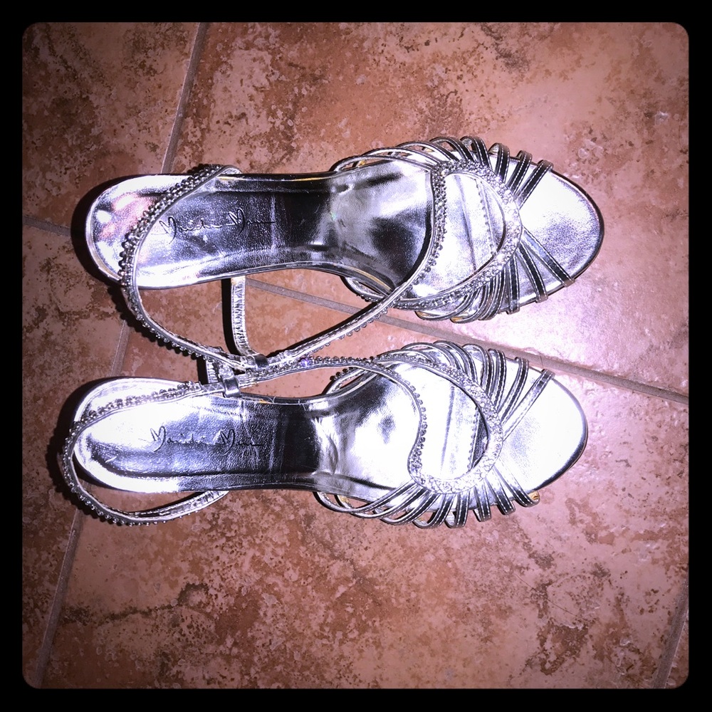 Silver Studded Sandal High Heel