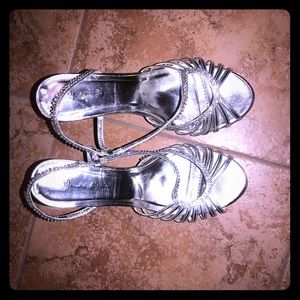 Silver Studded Sandal High Heel