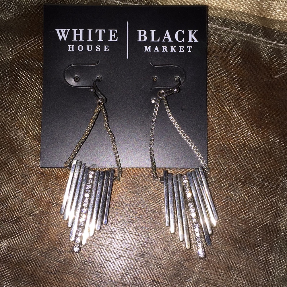 White House Black Market Silver Drop Earrings