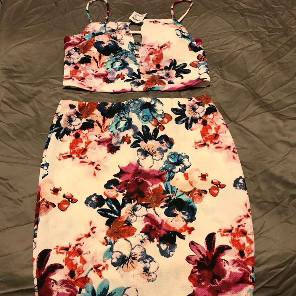 Crop top and skirt