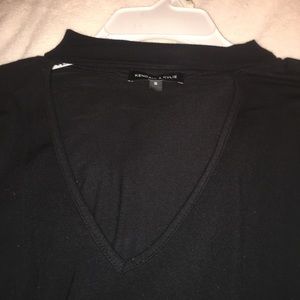 Black deep V bodysuit by Kendall and Kylie