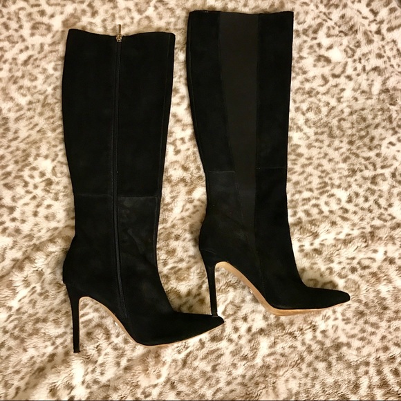black suede boots pointed toe