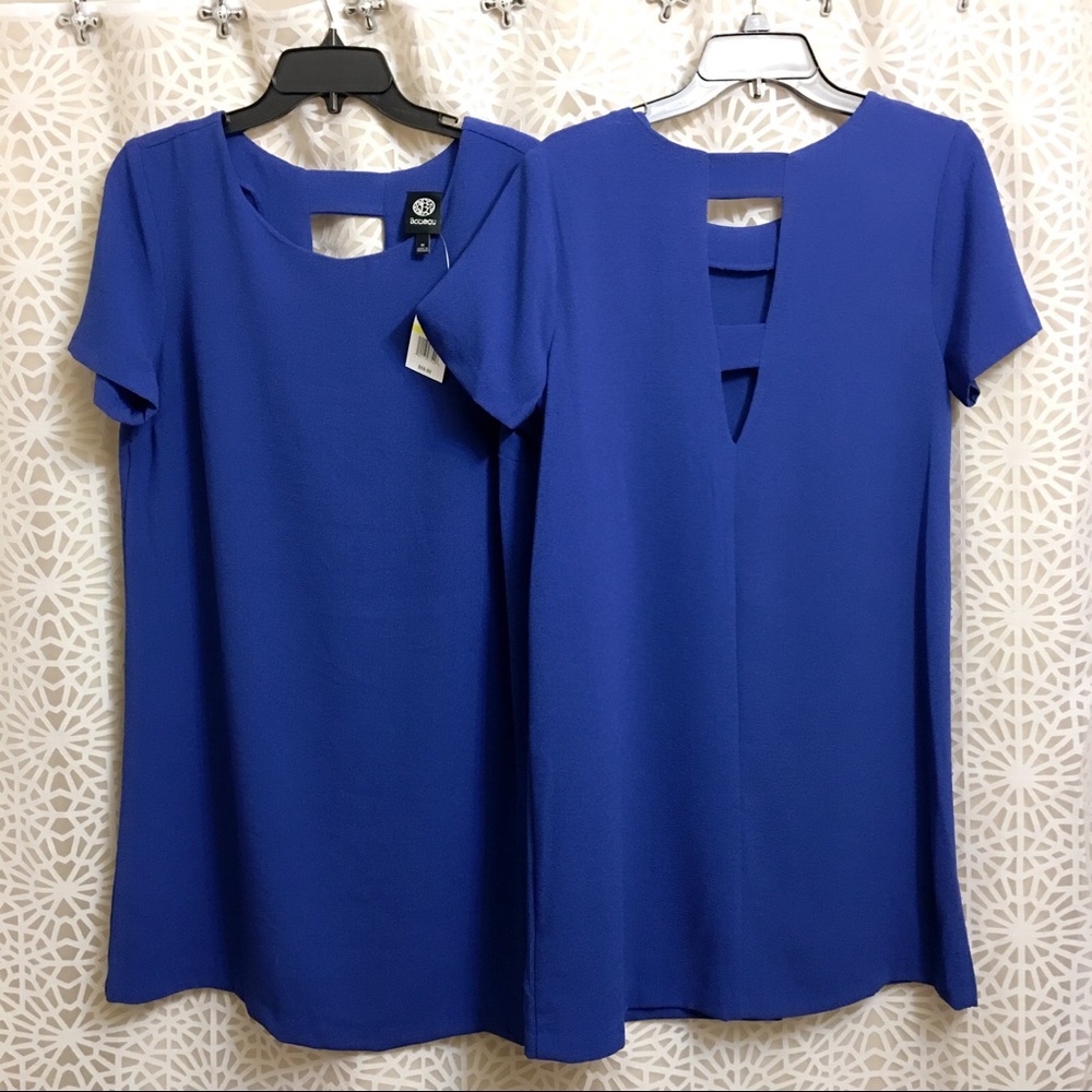 🙋🏼NWT Bobeau S/S Shift Dress w/ Cut Out Back