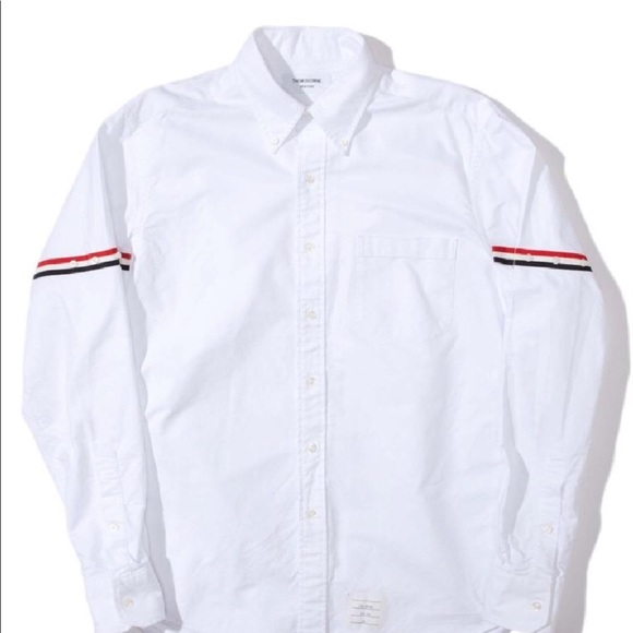 Thom Browne white armbands oxford shirt