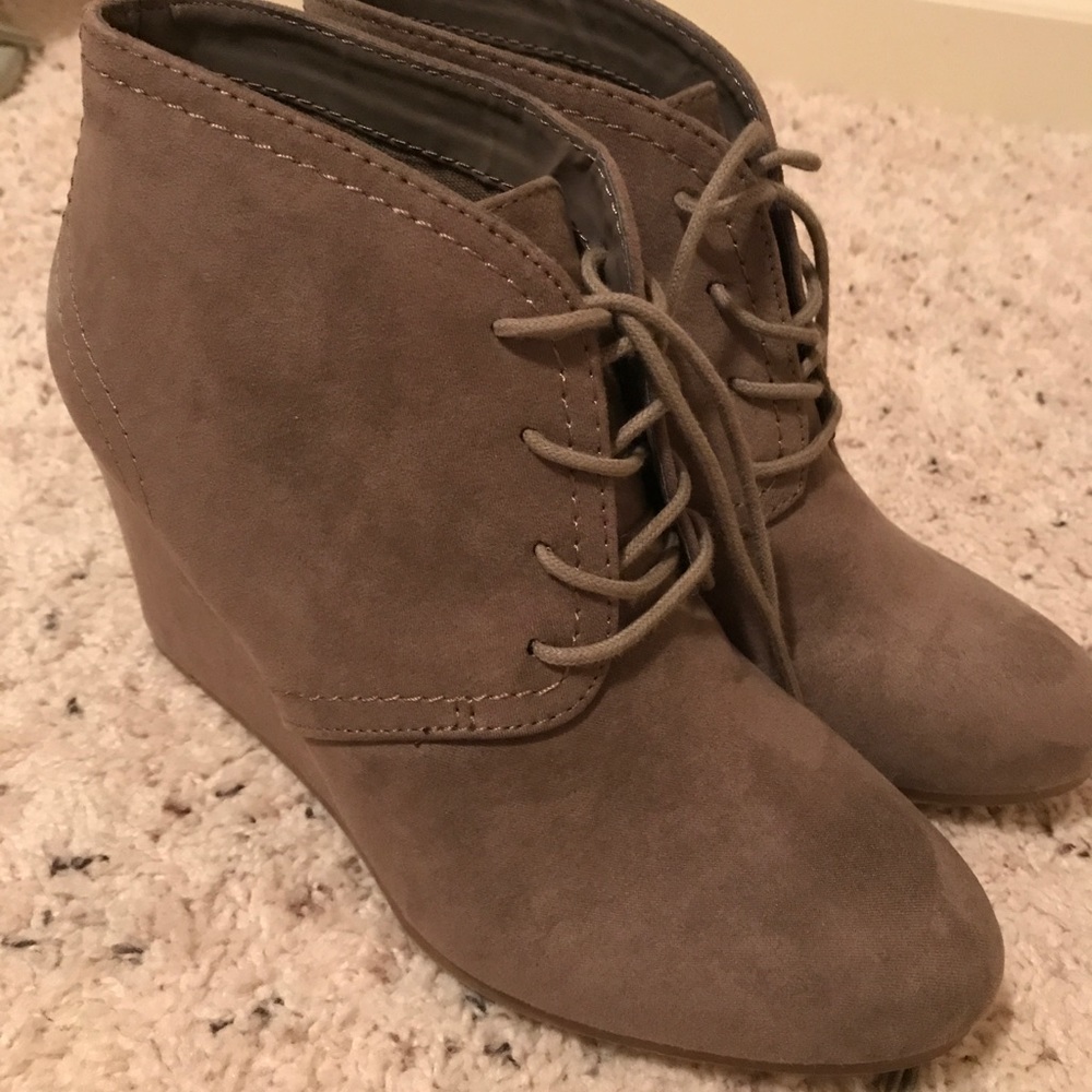 Wedge Lace Up Booties by Arizona