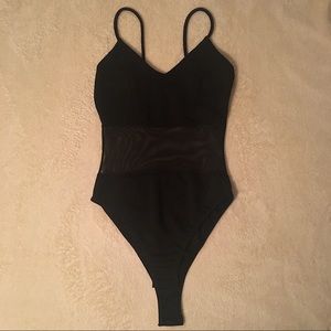 Fashion Nova Black/Mesh Bodysuit