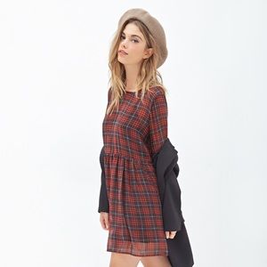 Forever 21 plaid chiffon dress