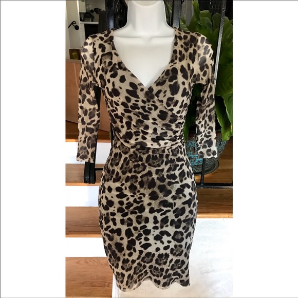 bebe leopard dress