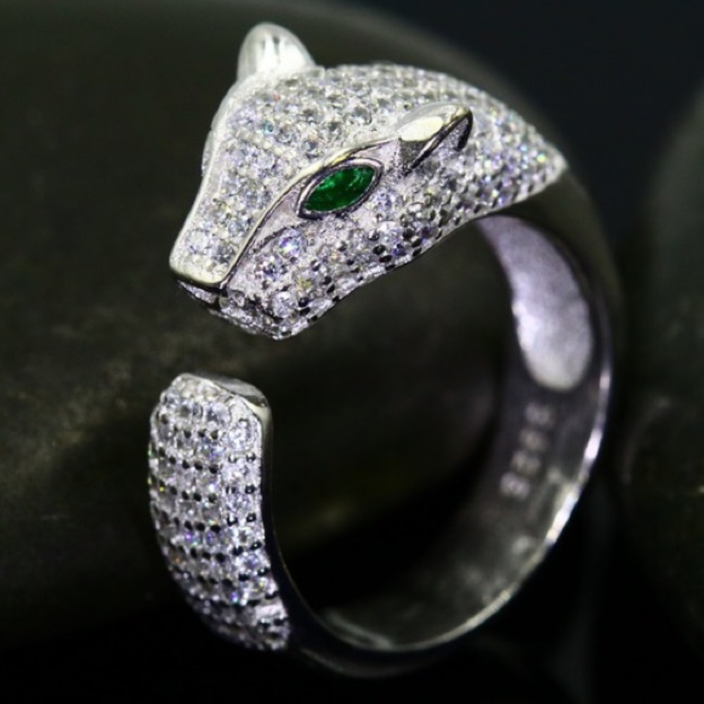 AAA Italian Zircon Platinum Plated Leopard Ring