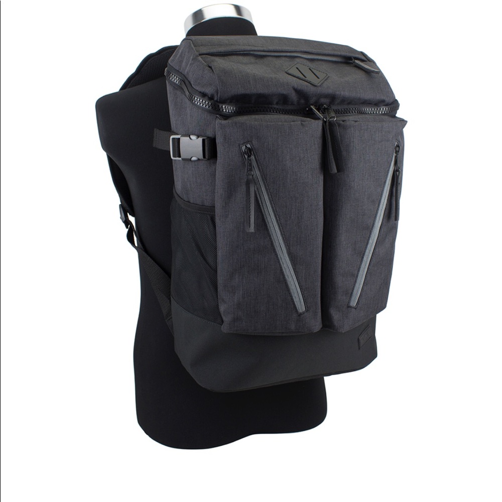 Black Chambray Backpack