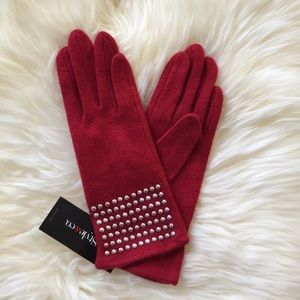 NWT Style & Co Studded Red Knit Gloves