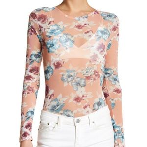 NWT LUSH Floral Mesh Bodysuit
