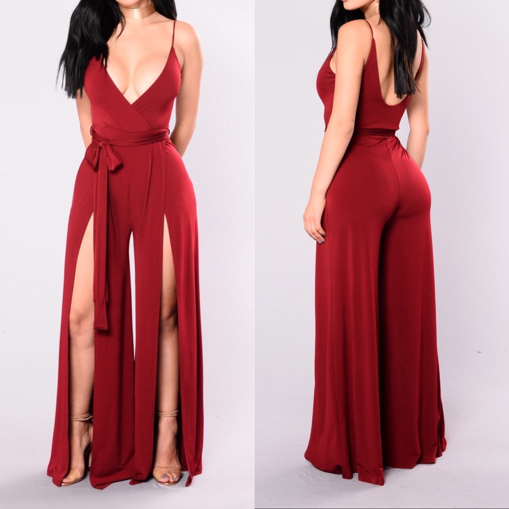 Slit & tie Jumpsuit