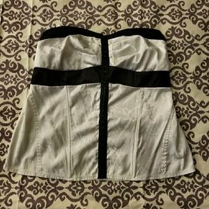 Torrid White and Black Corset Top
