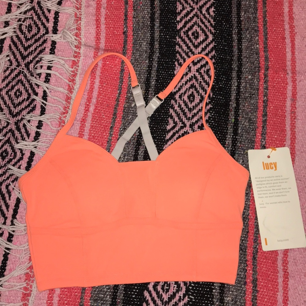 NWT Lucy Bralette Bright Orange/Coral