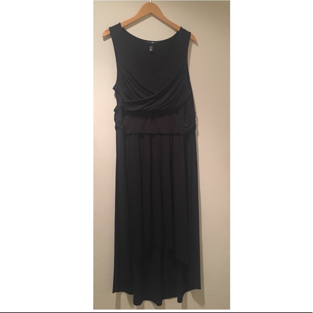 H&M black hi-low dress