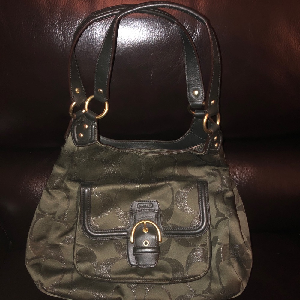 Authentic (see pic) Coach purse, deep green color