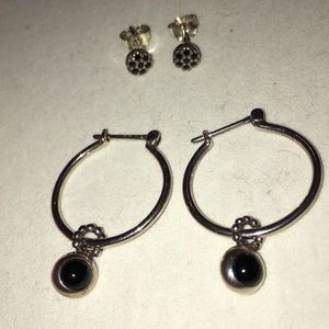 2 pr of Authentic Pandora earrings both retired