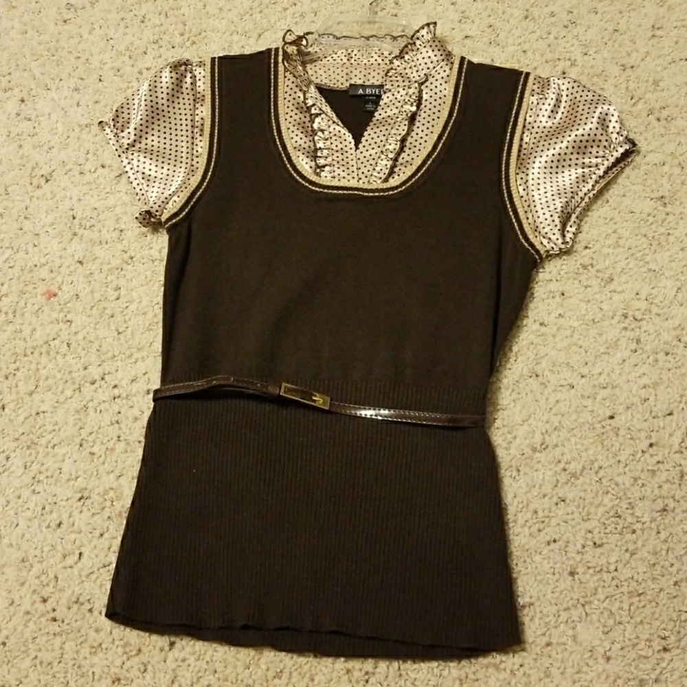 A. Byer Blouse with Vest and Belt