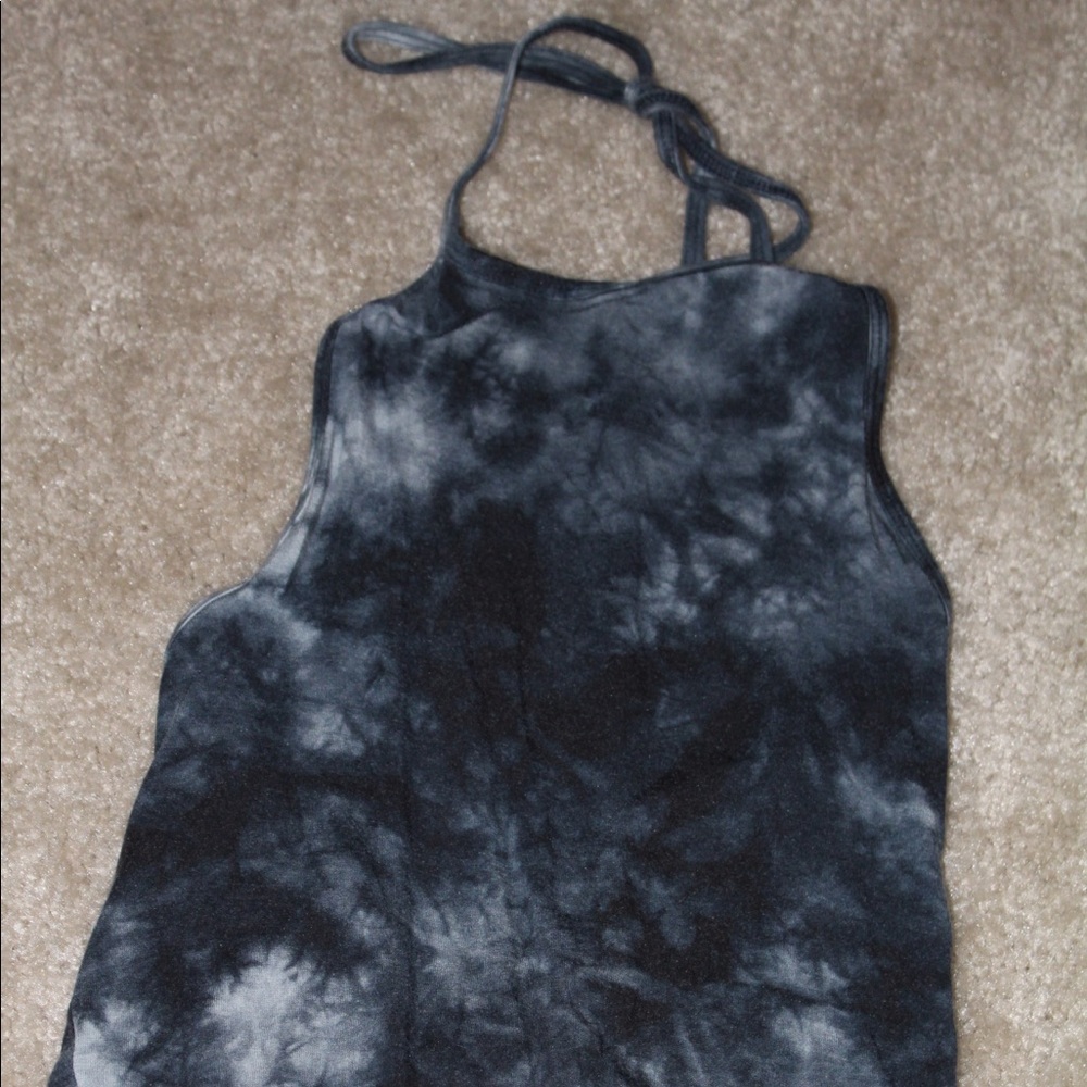 Black tie dye halter top