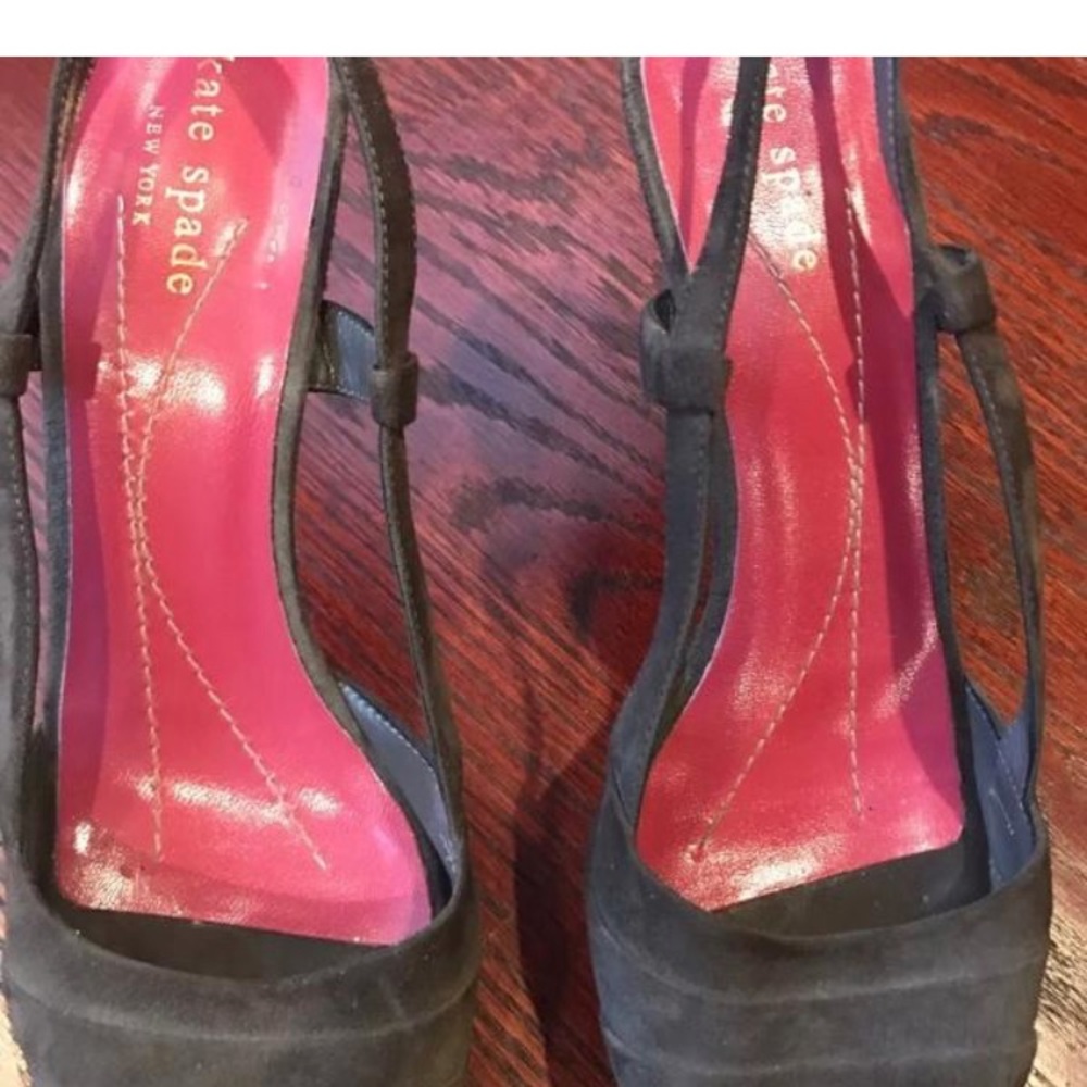 Kate Spade Gray Suede Python Platform Shoes 36.5 - image 6