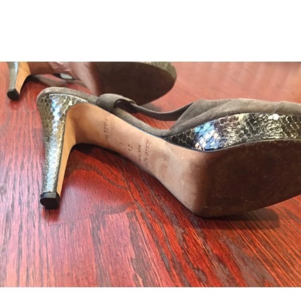 Kate Spade Gray Suede Python Platform Shoes 36.5 - image 7