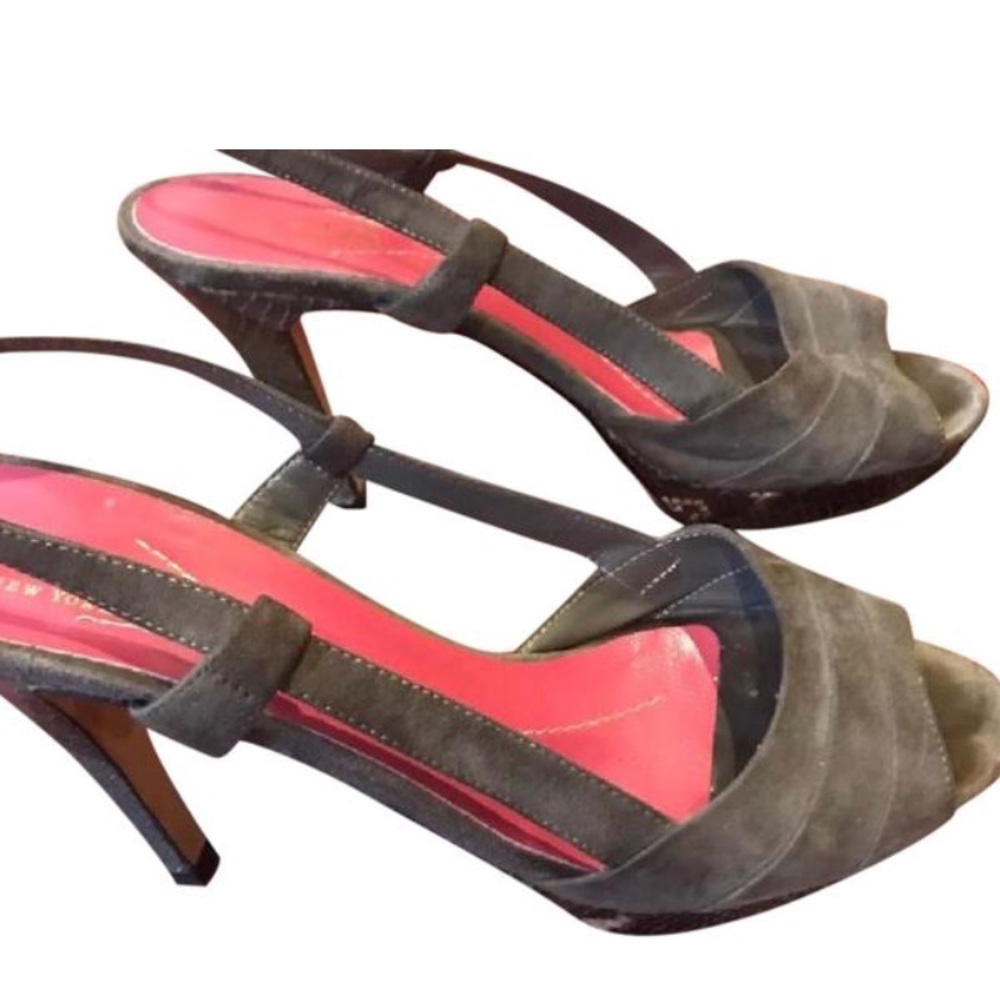 Kate Spade Gray Suede Python Platform Shoes 36.5 - image 1
