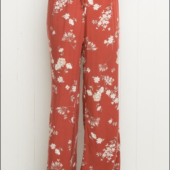 Brandy Melville Red Floral Pants Super Duper Rare! - Picture 2 of 5
