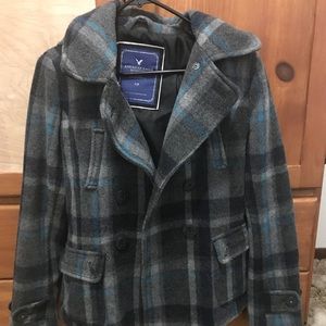 AE plaid pea coat excellent condition size s